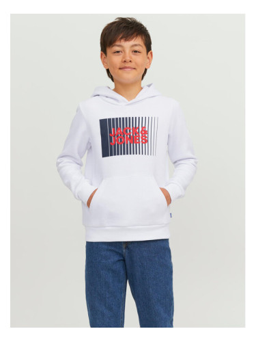 Jack&Jones Junior Суитшърт 12237459 Бял Regular Fit