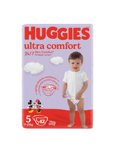 HUGGIES ULTRA COMFORT 5 -(11-25 кг) Еднократни пелени 42 бр.