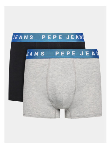 Pepe Jeans Комплект 2 чифта боксерки Logo Tk Lr 2P PMU10963 Черен