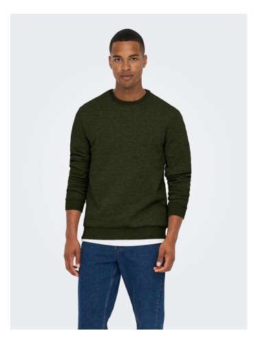 Only & Sons Суитшърт 22018683 Зелен Regular Fit