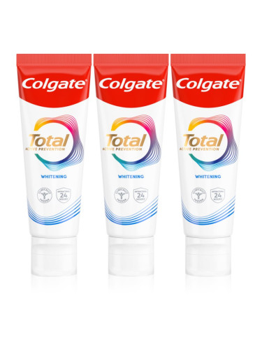 Colgate Total Active Prevention Whitening избелваща паста за зъби 3x75 мл.