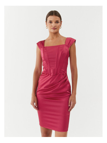 Rinascimento Коктейлна рокля CFC0115251003 Розов Slim Fit