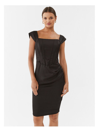 Rinascimento Коктейлна рокля CFC0115251003 Черен Slim Fit