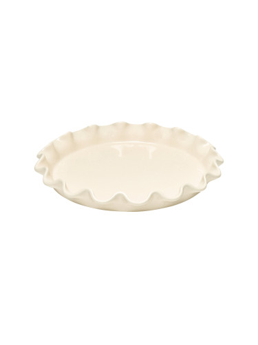 Керамична дълбока форма за тарт EMILE HENRY RUFFLED TART DISH - Ø33 см - цвят екрю