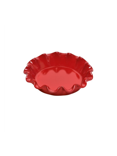 Керамична форма за пай EMILE HENRY RUFFLED PIE DISH - Ø27 см - цвят червен