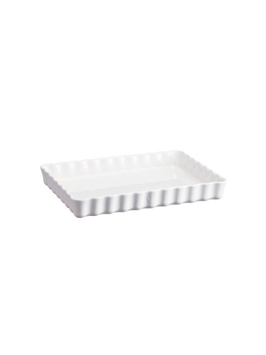 Керамична правоъгълна форма за тарт EMILE HENRY DEEP RECTANGULAR TART DISH дълбока - 33.5 х 24 см - цвят бял