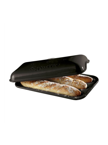 Керамична форма за печене на багета EMILE HENRY BAGUETTE BAKER - 39.5 х 23 см - цвят черен