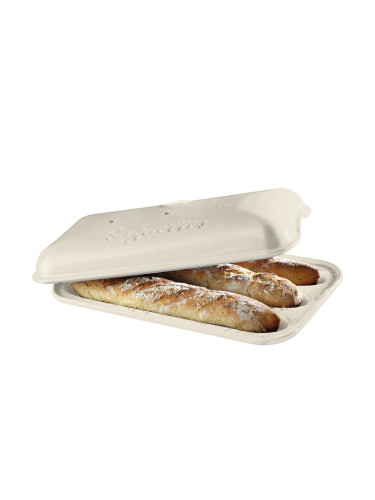 Керамична форма за печене на багета EMILE HENRY BAGUETTE BAKER - 39.5 х 23 см - цвят екрю