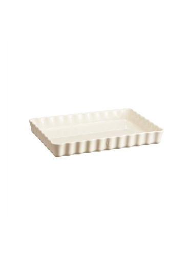 Керамична правоъгълна форма за тарт дълбока EMILE HENRY DEEP RECTANGULAR TART DISH - 33.5 х 24 см - цвят екрю