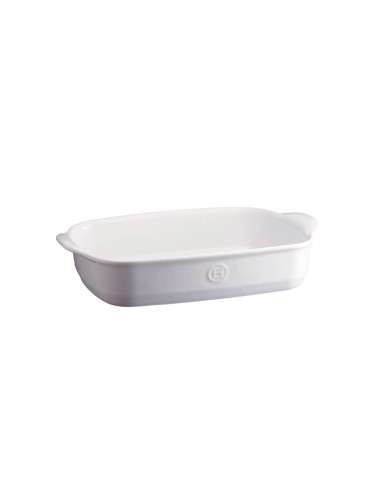 Керамична тава EMILE HENRY RECTANGULAR OVEN DISH правоъгълна - 36.5 х 23.5 см - цвят бял