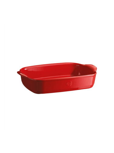 Керамична тава EMILE HENRY RECTANGULAR OVEN DISH правоъгълна - 36.5 х 23.5 см - цвят червен