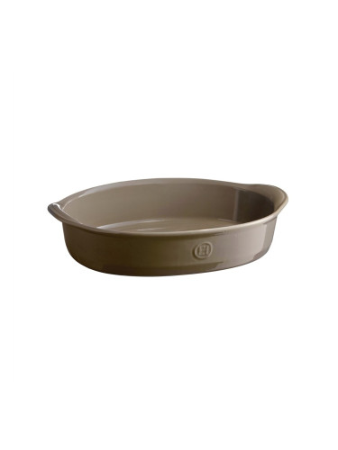 Керамична тава EMILE HENRY OVAL OVEN DISH овална - 35 х 22.5 см - цвят сиво-бежов