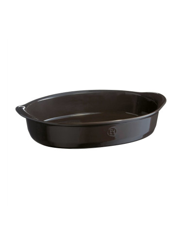 Керамична овална тава EMILE HENRY LARGE OVAL OVEN DISH голяма - 41.5 х 26.5 см - цвят черен