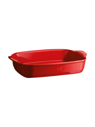 Керамична правоъгълна тава EMILE HENRY LARGE RECTANGULAR OVEN DISH голяма - 42 х 28 см - цвят червен