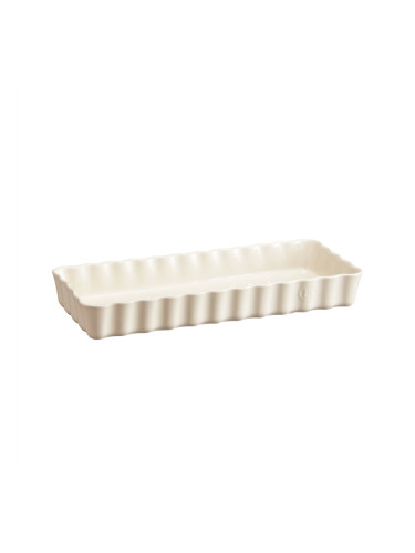 Керамична правоъгълна форма за тарт плитка EMILE HENRY SLIM RECTANGULAR TART DISH - 36 х 15 см - цвят екрю