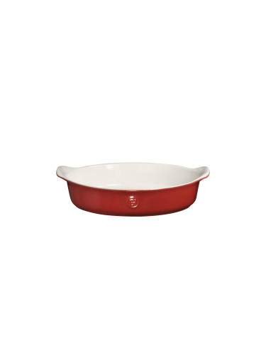 Керамична тава EMILE HENRY INDIVIDUAL OVAL DISH овална - 18 х 27 см - цвят бяло и червено