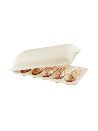 Керамична форма за печене на мини багети EMILE HENRY MINI BAGUETTE BAKER - 39 х 23 см - цвят екрю