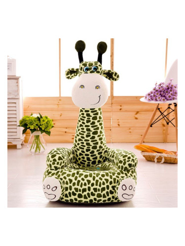 Бебешки плюшен фотьойл Зелен Жираф