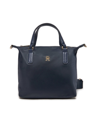 Tommy Hilfiger Дамска чанта Poppy Th Small Tote AW0AW15640 Тъмносин