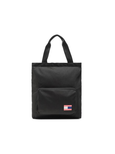 Tommy Hilfiger Дамска чанта Big Flag Tote AU0AU01724 Черен