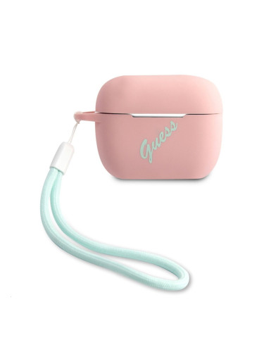 Силиконов калъф Guess Silicone Vintage за Apple AirPods Pro розов GUACAPLSVSPG