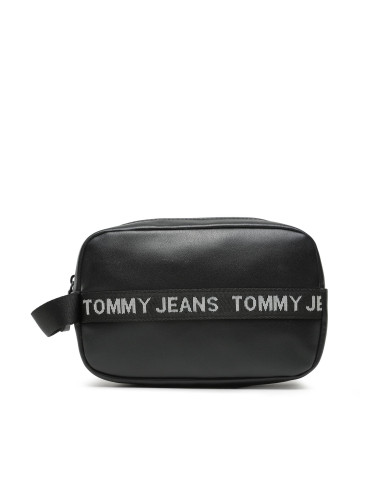 Несесер Tommy Jeans Tjm Essential Leather Washbag AM0AM11425 Черен