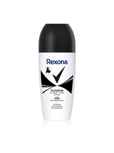 Rexona Invisible Black and White рол-он срещу бели и жълти петна 50 мл.