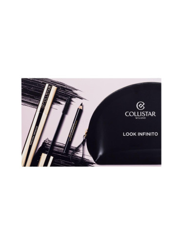 Collistar Infinito Подаръчен комплект спирала Inifinito 11 ml + молив за очи Professional Eye Pencil 0,8 g Black + козметична чантичка