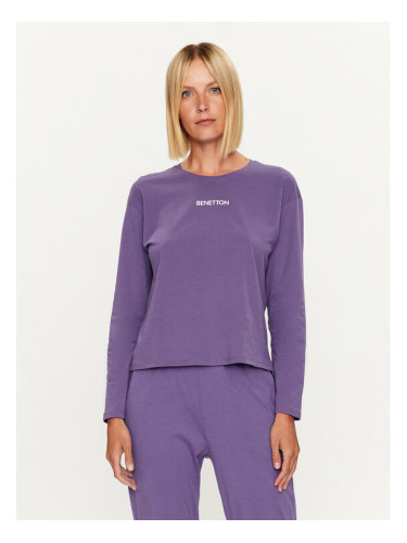 United Colors Of Benetton Тениска на пижама 30963M04S Виолетов Regular Fit