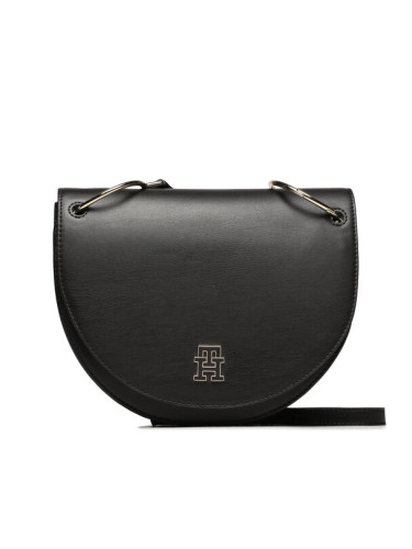 Tommy Hilfiger Дамска чанта Th Chic Saddle Bag AW0AW14862 Черен