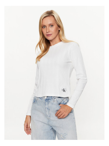 Calvin Klein Jeans Блуза J20J221596 Бял Slim Fit