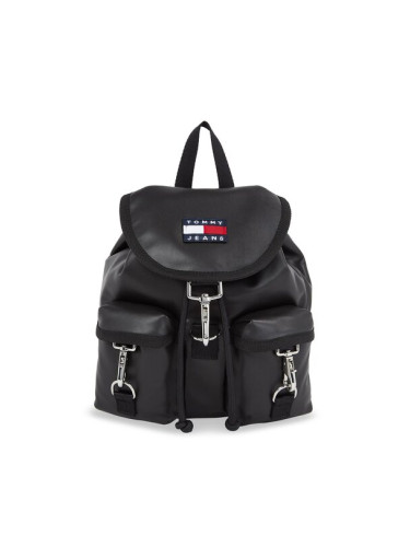 Tommy Jeans Раница Tjw Heritage Flap Backpack AW0AW15435 Черен