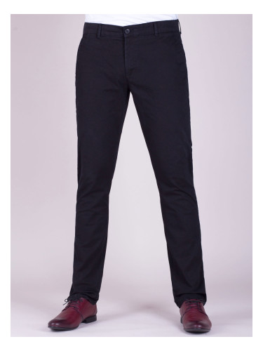 Черен памучен панталон с бродирано лого