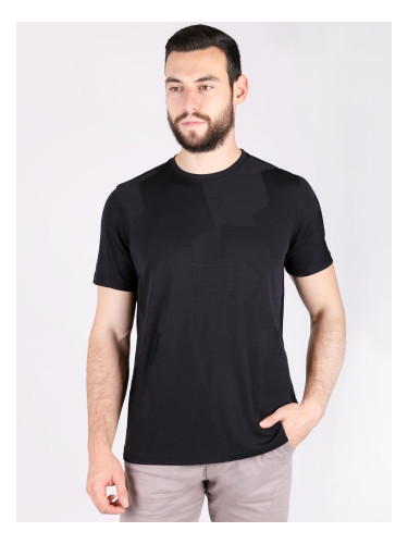 Черна тениска с абстрактен релеф