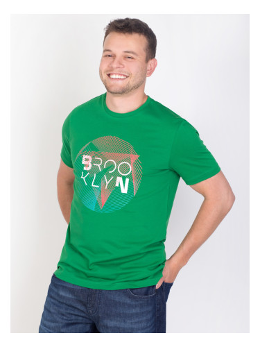 Зелена тениска с печат BROOCLYN