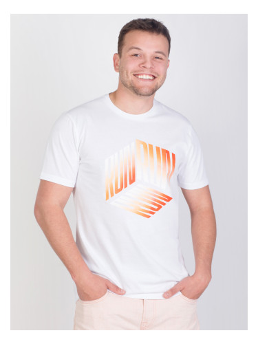 Тениска с оранжев печат RUN