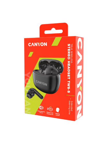CANYON TWS-5, Bluetooth headset, with microphone, BT V5.3 JL 6983D4, F