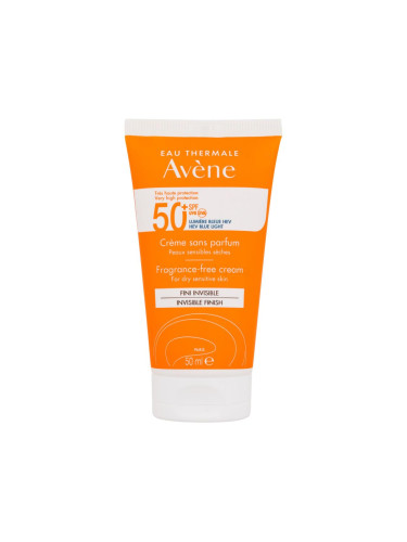 Avene Sun Cream Invisible Finish Fragrance-Free SPF50+ Слънцезащитен продукт за лице 50 ml