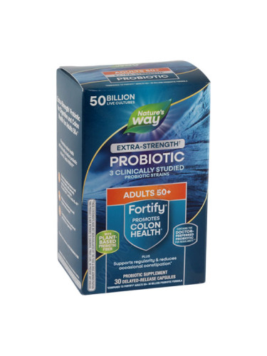 ФОРТИФАЙ ПРОБИОТИК ЗА ВЪЗРАСТНИ 50+ 50 милиарда активни пробиотици капсули * 30 NATURE'S WAY
