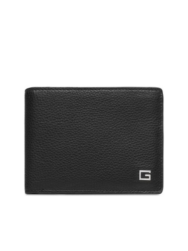 Guess Голям мъжки портфейл SMNEZU LEA24 Черен