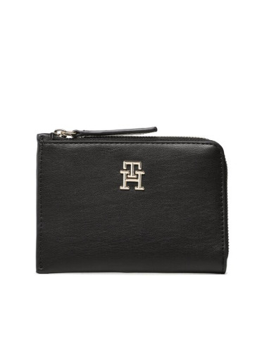 Tommy Hilfiger Голям дамски портфейл Th Feminne Med Slim Wallet AW0AW14889 Черен