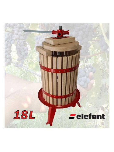 Ръчна преса за грозде 18 литра, Elefant FP-18