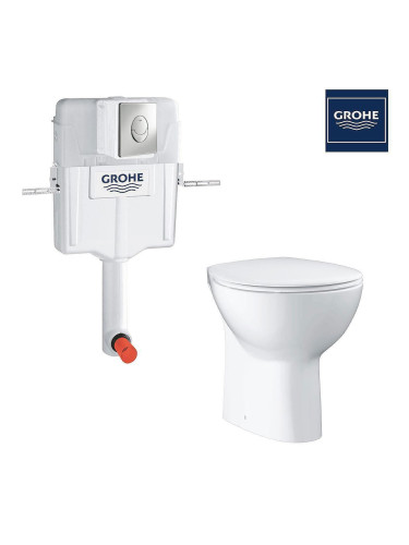 Комплект стояща тоалетна GROHE Bau Ceramic и вградено казанче за WC 38661000