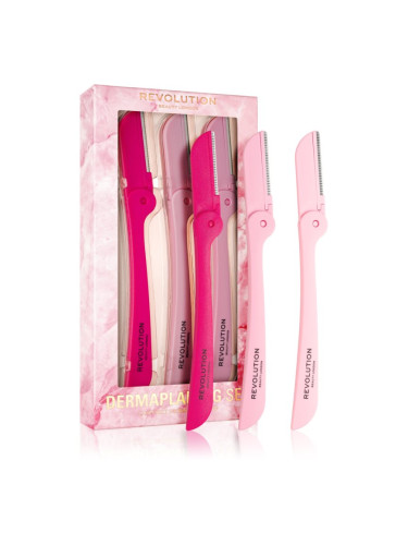 Makeup Revolution Dermaplaning Set уред за премахване на косми от лице и шия 3 бр.