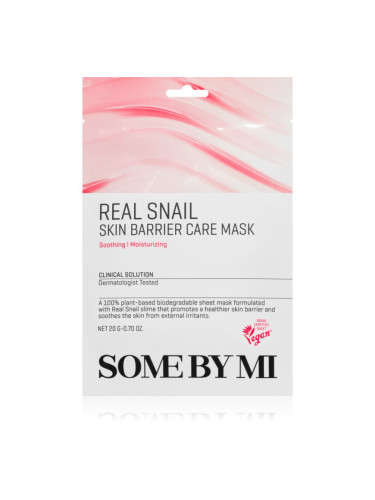 Some By Mi Clinical Solution Snail Skin Barrier Care Mask подсилваща платнена маска за регенерация и възстановяване на кожата 20 гр.