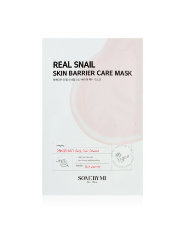 Some By Mi Daily Solution Snail Skin Barrier Care Mask подсилваща платнена маска за регенерация и възстановяване на кожата 20 гр.