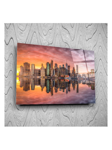 Стъклено АРТ пано - Розов залез