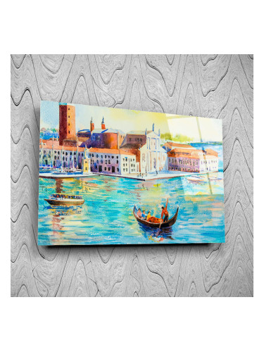 Стъклено АРТ пано - Лодка в реката