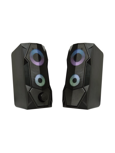 Тонколони Aula N-301, 2x3W, USB, RGB, Черен - 22185