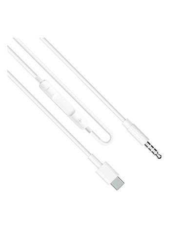 Аудио кабел Earldom ET-AUX41, 3.5mm към Type-C, 1.0м, Бял - 40175